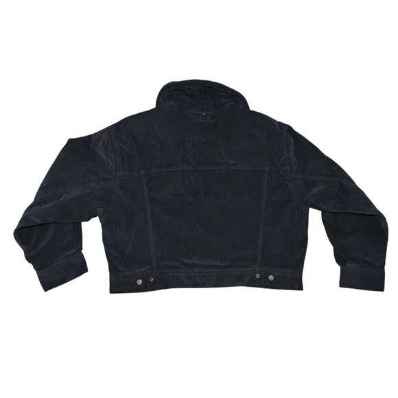 Levi Strauss Women Corduroy Crop Trucker Jacket With Sherpa Collar Size L NWT - Picture 2 of 8